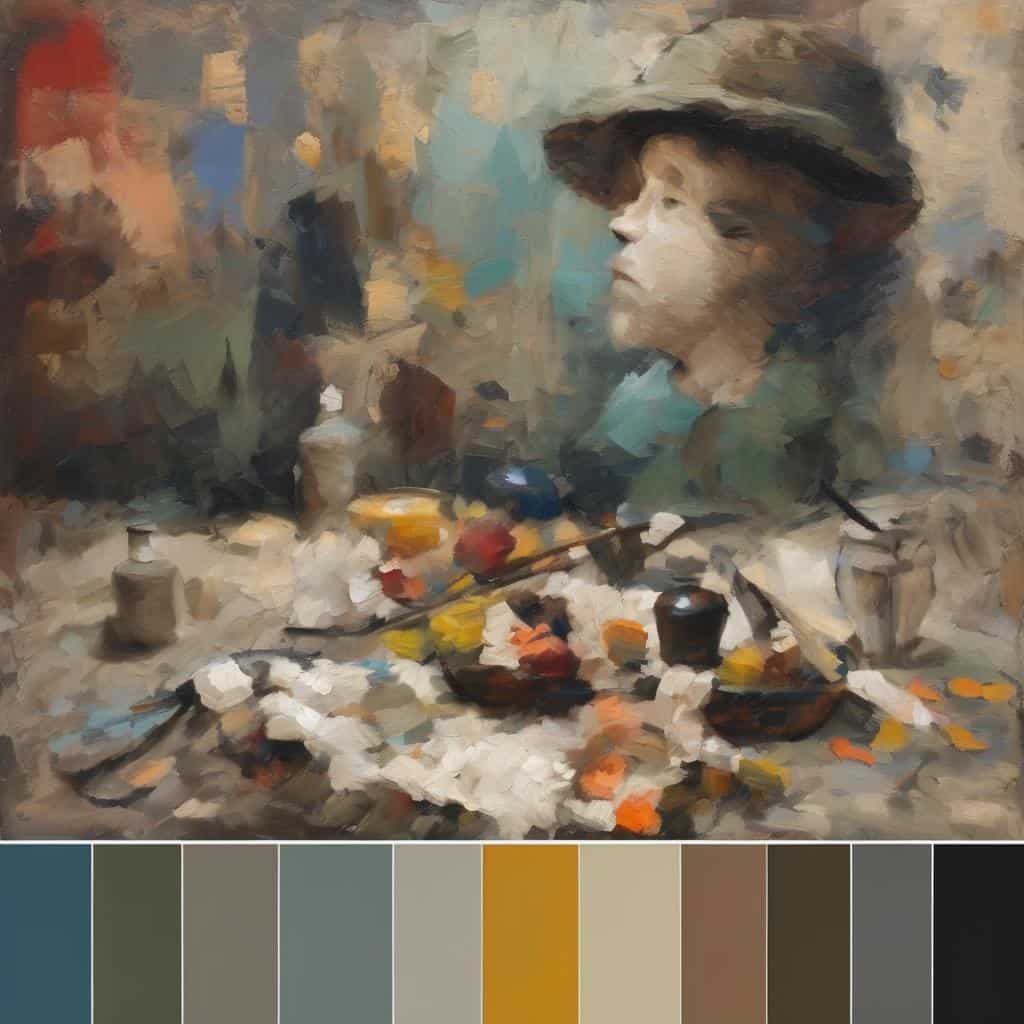 Εξώφυλλο έργου τέχνης, μεταβαλλόμενες μορφές και υλικά, ζωγραφική προσωπογραφία καλλιτέχνη.